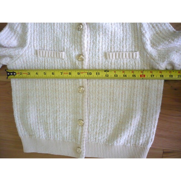 NWT Tahari Textured XS Sweater Button Up Office Jacket Academia Preppy Old Money - Picture 9 of 13